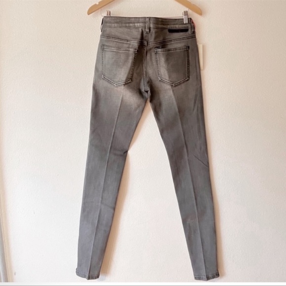 033 Stella McCartney Grey Wash Skinny Zip Jeans Size 28 TALL-MADE IN ITALY- NWT - Picture 2 of 12